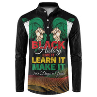 Personalized Nigeria Black History Month Button Sweatshirt Live It Learn It Make It