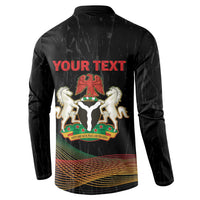 Personalized Nigeria Black History Month Button Sweatshirt Live It Learn It Make It