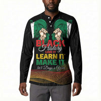 Personalized Nigeria Black History Month Button Sweatshirt Live It Learn It Make It
