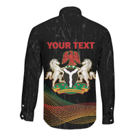 Personalized Nigeria Black History Month Long Sleeve Button Shirt Live It Learn It Make It - Wonder Print Shop