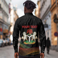 Personalized Nigeria Black History Month Long Sleeve Button Shirt Live It Learn It Make It - Wonder Print Shop
