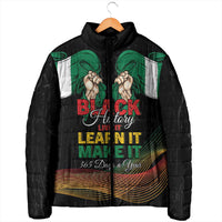 Personalized Nigeria Black History Month Padded Jacket Live It Learn It Make It - Wonder Print Shop