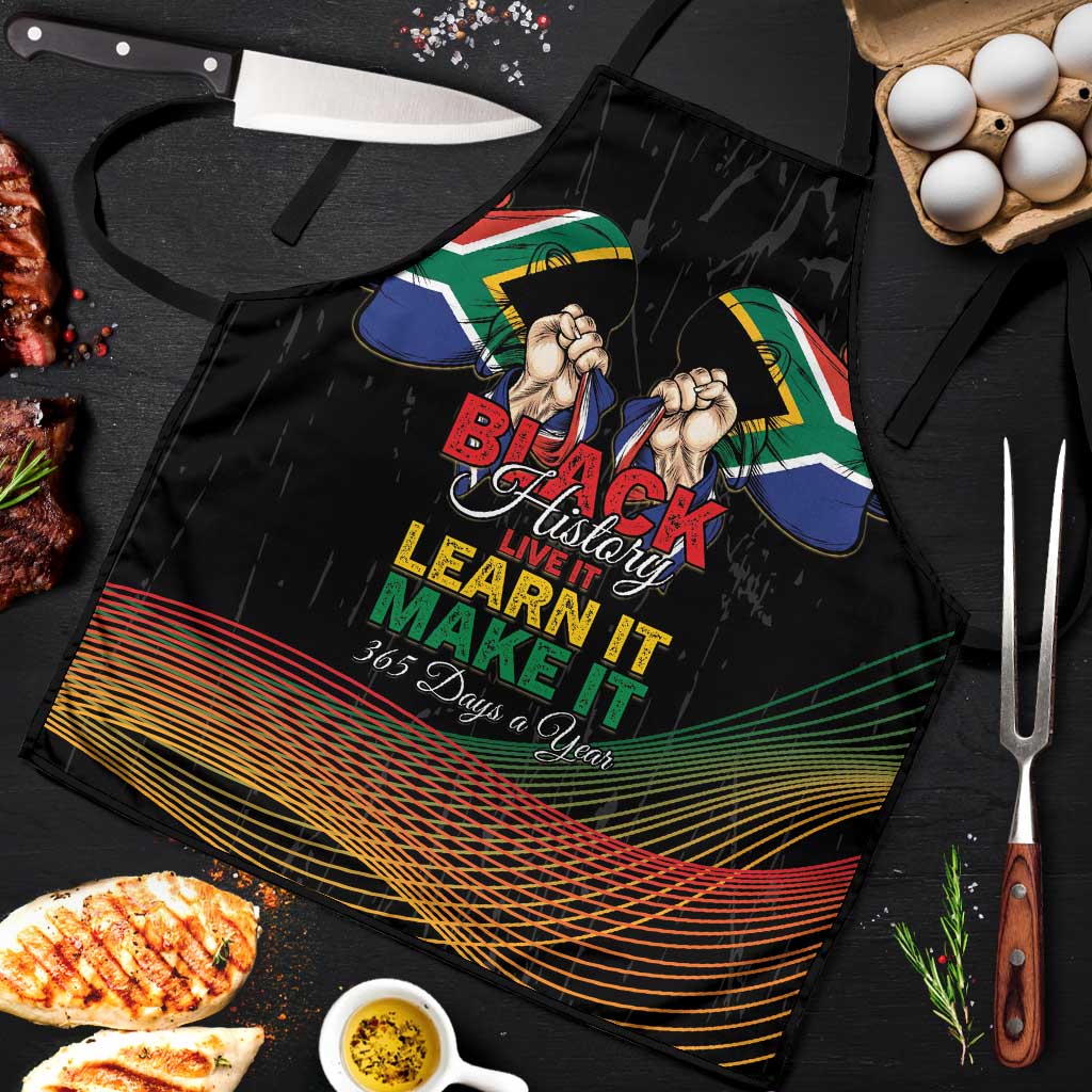 South Africa Black History Month Apron Live It Learn It Make It - Wonder Print Shop