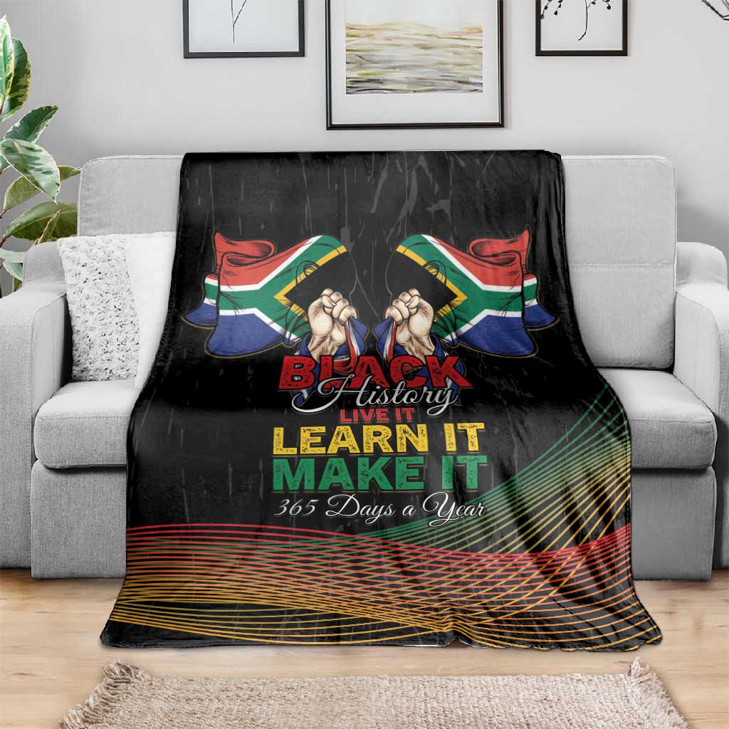 South Africa Black History Month Blanket Live It Learn It Make It - Wonder Print Shop