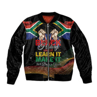Personalized South Africa Black History Month Bomber Jacket Live It Learn It Make It - Wonder Print Shop
