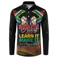 Personalized South Africa Black History Month Button Sweatshirt Live It Learn It Make It