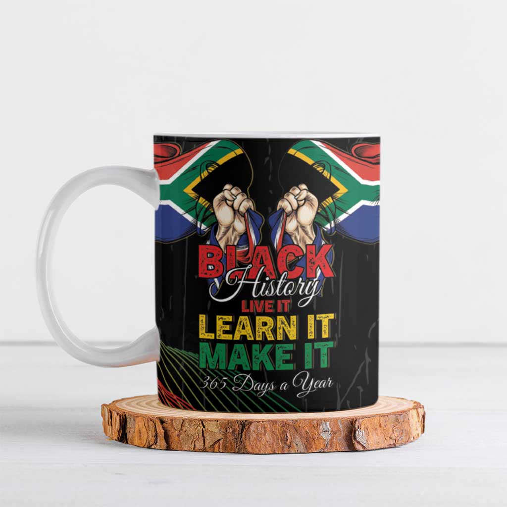 Personalized South Africa Black History Month Ceramic Mug Live It Learn It Make It - Wonder Print Shop