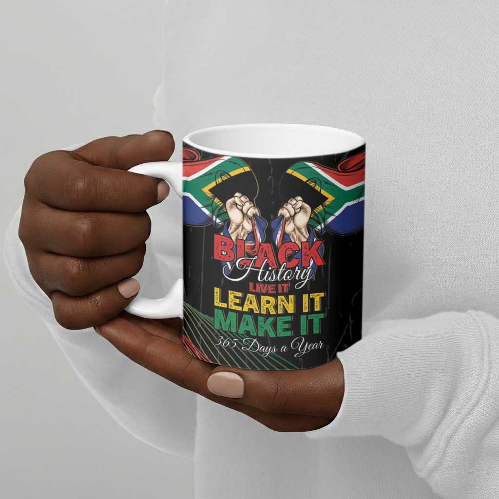 Personalized South Africa Black History Month Ceramic Mug Live It Learn It Make It - Wonder Print Shop