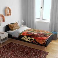 African-American Mother's Day Bedding Set Black Mom And Son Kente Pattern