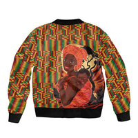 African-American Mother's Day Bomber Jacket Black Mom And Son Kente Pattern