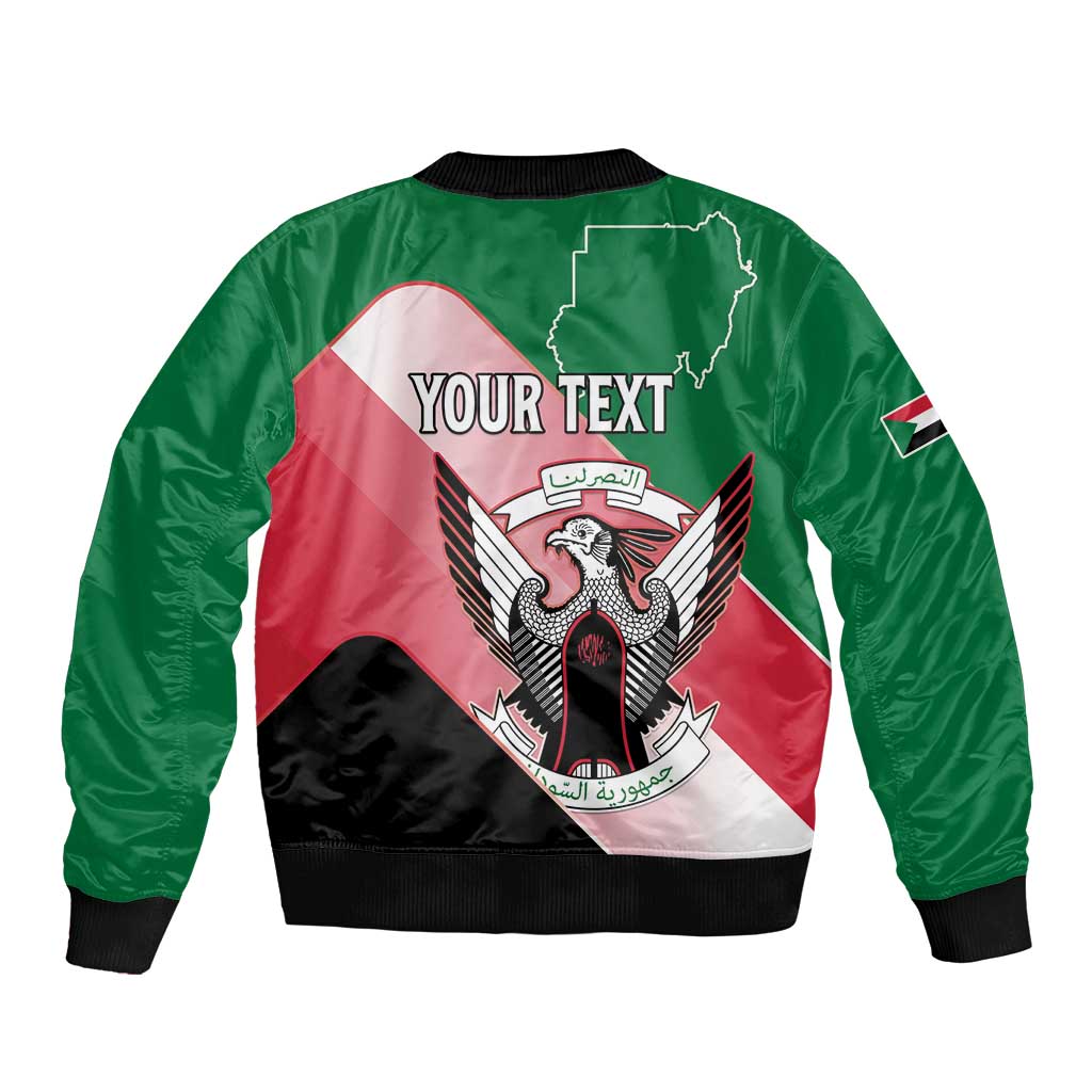 Personalized Sudan Bomber Jacket Sudanese Secretary Bird Flag Style