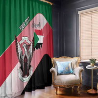 Personalized Sudan Window Curtain Sudanese Secretary Bird Flag Style