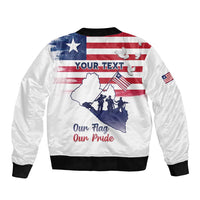 Personalised Liberia Flag Day Bomber Jacket Our Flag Our Pride