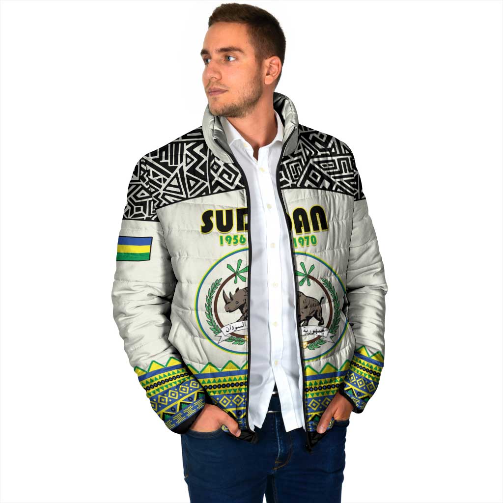 Personalized Sudan 1956-1970 Padded Jacket With African Pattern - Wonder Print Shop