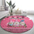 Personalised Germany Christmas Round Carpet Cute Pink Gnome Frohe Weihnachten