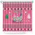 Personalised Germany Christmas Shower Curtain Cute Pink Gnome Frohe Weihnachten