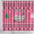 Personalised Germany Christmas Shower Curtain Cute Pink Gnome Frohe Weihnachten