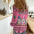 Personalised Germany Christmas Women Casual Shirt Cute Pink Gnome Frohe Weihnachten