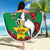 Personalised Burkina Faso Republic Day Beach Blanket Happy 66th Anniversary with White Stallion - Wonder Print Shop