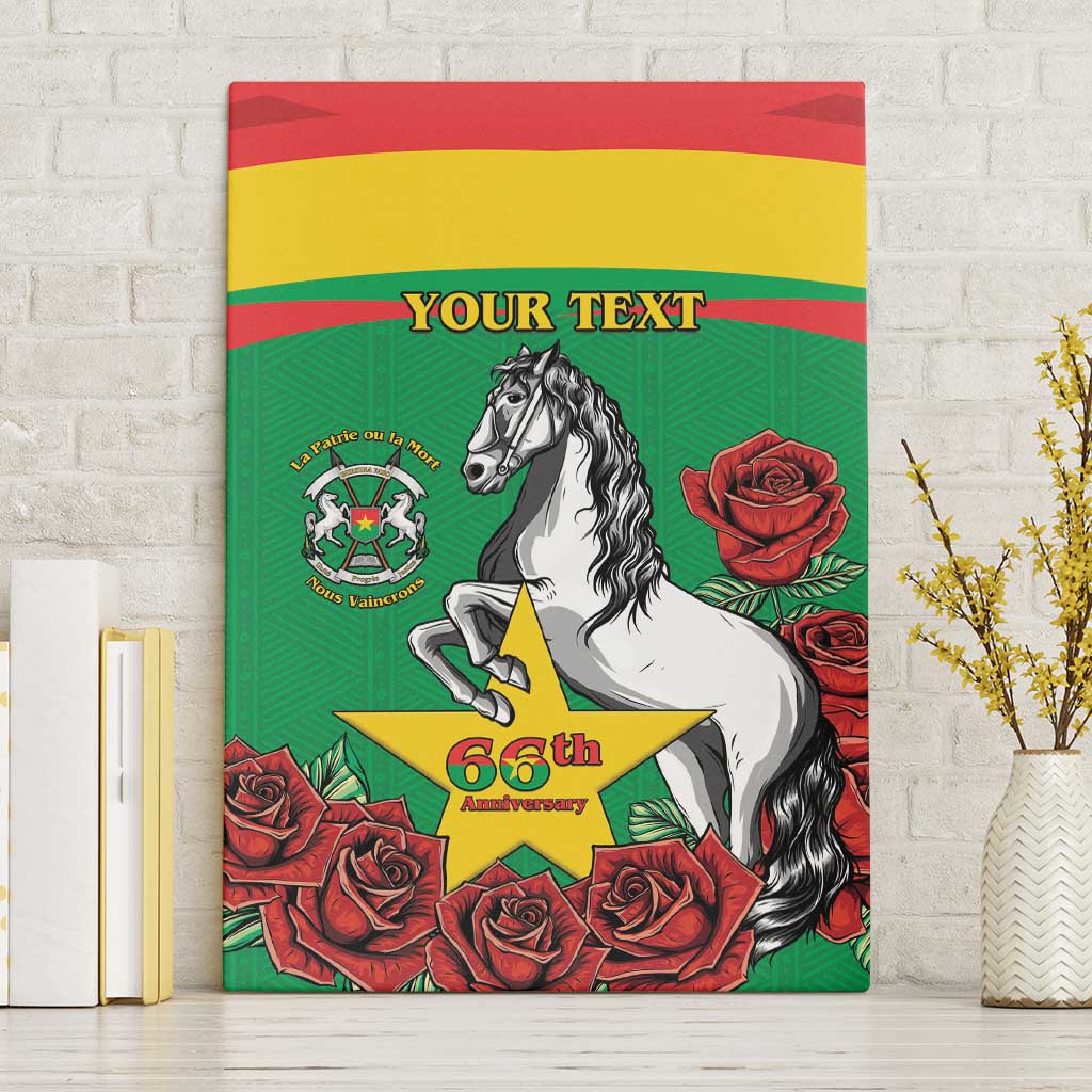 Personalised Burkina Faso Republic Day Canvas Wall Art Happy 66th Anniversary with White Stallion - Wonder Print Shop