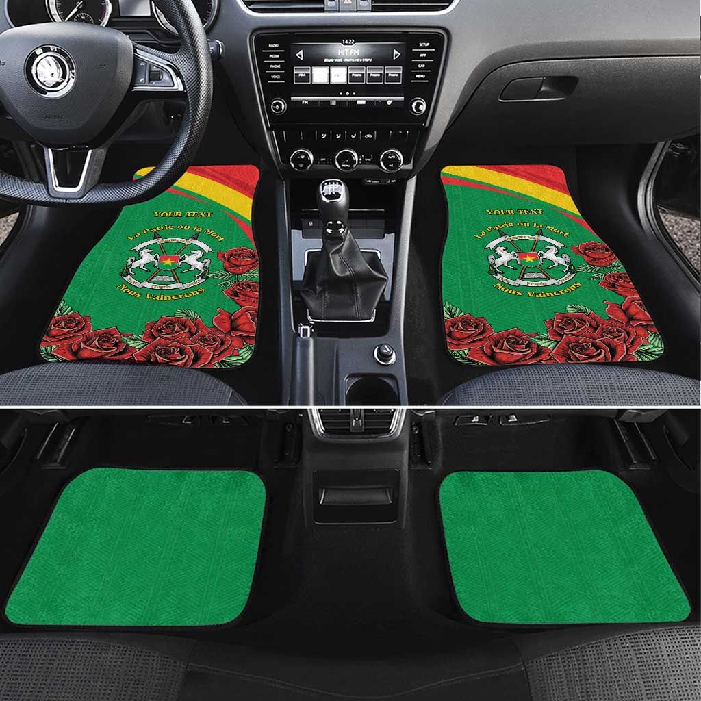 Personalised Burkina Faso Republic Day Car Mats Happy 66th Anniversary with White Stallion - Wonder Print Shop