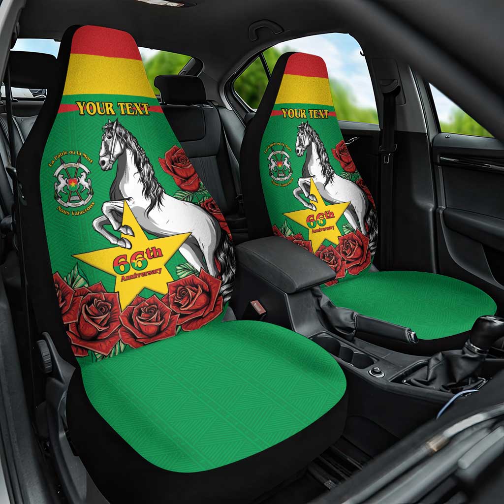 Personalised Burkina Faso Republic Day Car Seat Cover Happy 66th Anniversary with White Stallion - Wonder Print Shop