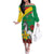 Personalised Burkina Faso Republic Day Family Matching Off The Shoulder Long Sleeve Dress and Hawaiian Shirt Happy 66th Anniversary with White Stallion - Wonder Print Shop