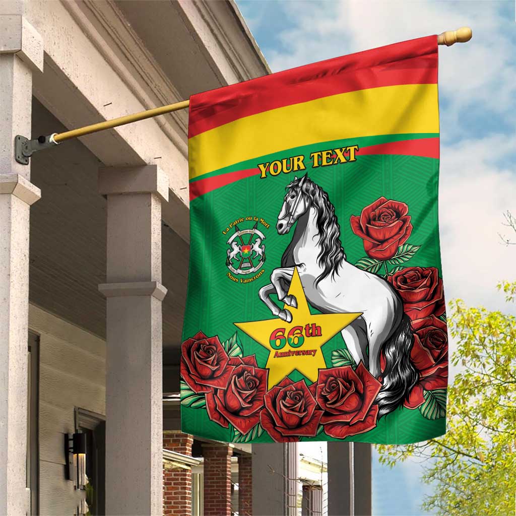 Personalised Burkina Faso Republic Day Garden Flag Happy 66th Anniversary with White Stallion - Wonder Print Shop