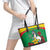 Personalised Burkina Faso Republic Day Leather Tote Bag Happy 66th Anniversary with White Stallion - Wonder Print Shop