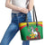 Personalised Burkina Faso Republic Day Leather Tote Bag Happy 66th Anniversary with White Stallion - Wonder Print Shop