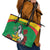 Personalised Burkina Faso Republic Day Leather Tote Bag Happy 66th Anniversary with White Stallion - Wonder Print Shop