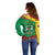 Personalised Burkina Faso Republic Day Off Shoulder Sweater Happy 66th Anniversary with White Stallion - Wonder Print Shop