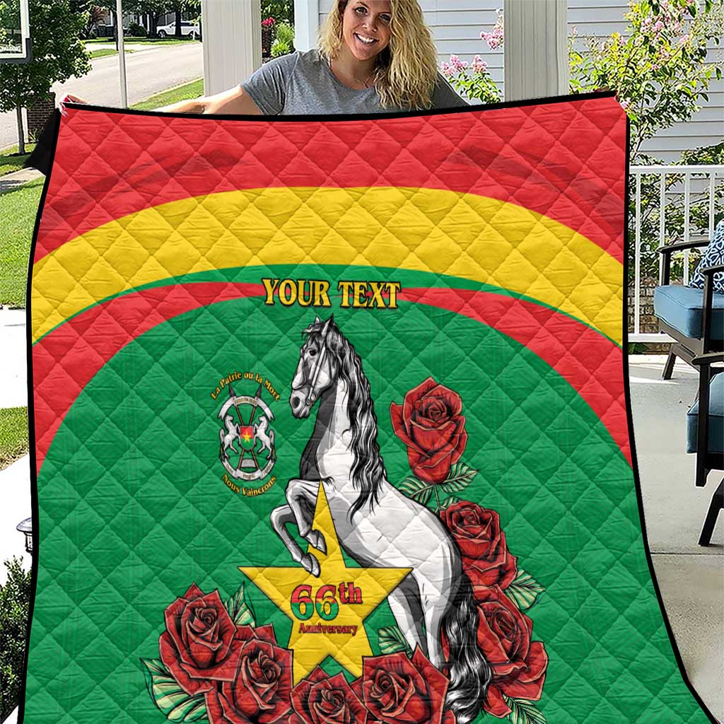 Personalised Burkina Faso Republic Day Quilt Happy 66th Anniversary with White Stallion - Wonder Print Shop