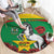 Personalised Burkina Faso Republic Day Round Carpet Happy 66th Anniversary with White Stallion