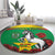 Personalised Burkina Faso Republic Day Round Carpet Happy 66th Anniversary with White Stallion