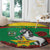 Personalised Burkina Faso Republic Day Round Carpet Happy 66th Anniversary with White Stallion