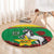 Personalised Burkina Faso Republic Day Round Carpet Happy 66th Anniversary with White Stallion