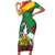 Personalised Burkina Faso Republic Day Short Sleeve Bodycon Dress Happy 66th Anniversary with White Stallion - Wonder Print Shop