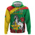 Personalised Burkina Faso Republic Day Zip Hoodie Happy 66th Anniversary with White Stallion - Wonder Print Shop