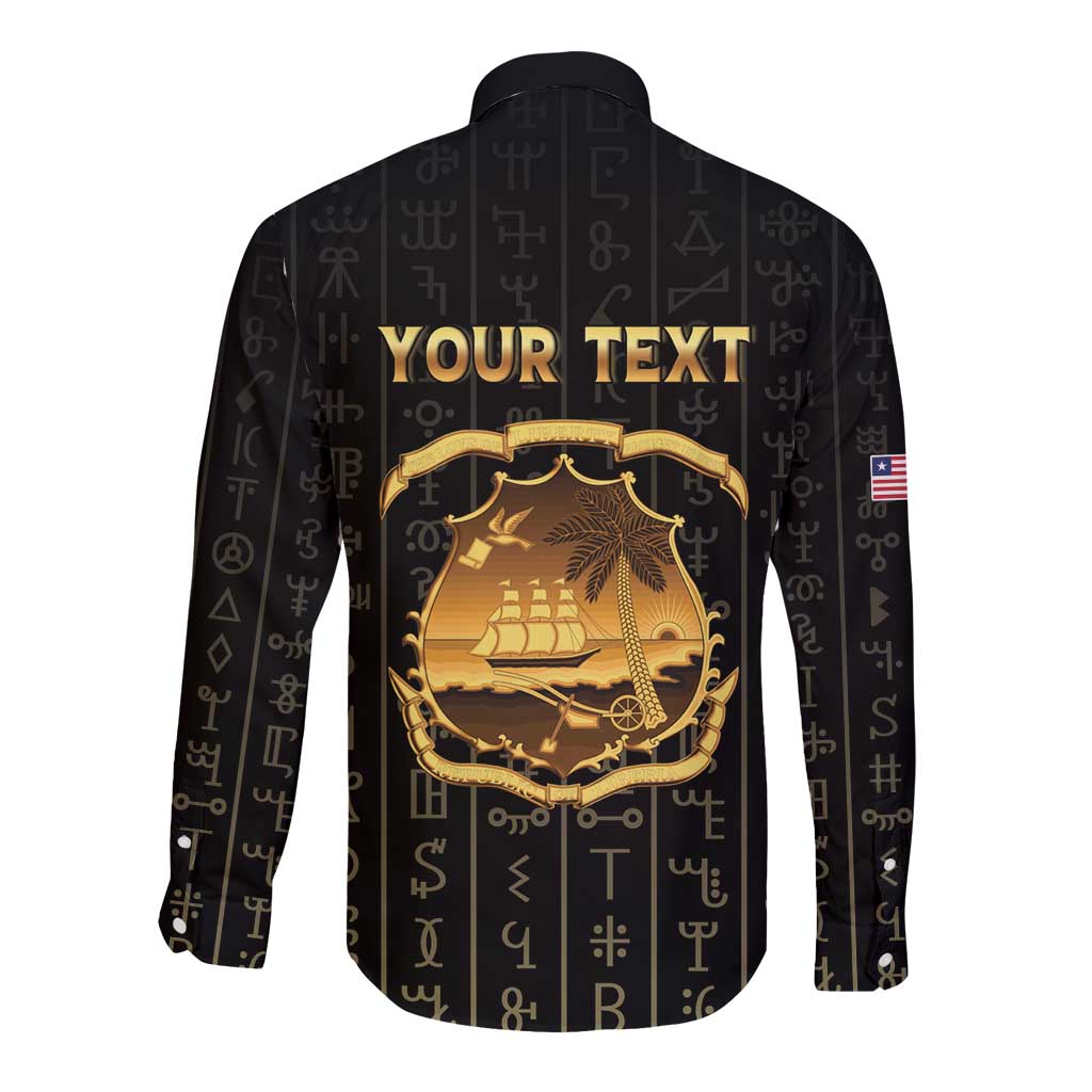 Personalized Liberia Vai Syllabary Vertical Pattern Long Sleeve Button Shirt - Wonder Print Shop