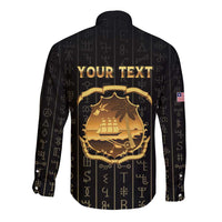 Personalized Liberia Vai Syllabary Vertical Pattern Long Sleeve Button Shirt - Wonder Print Shop