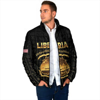 Personalized Liberia Vai Syllabary Vertical Pattern Padded Jacket - Wonder Print Shop