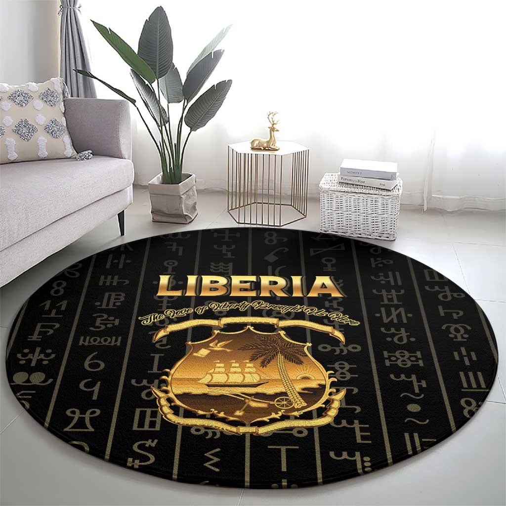 Liberia Vai Syllabary Vertical Pattern Round Carpet - Wonder Print Shop