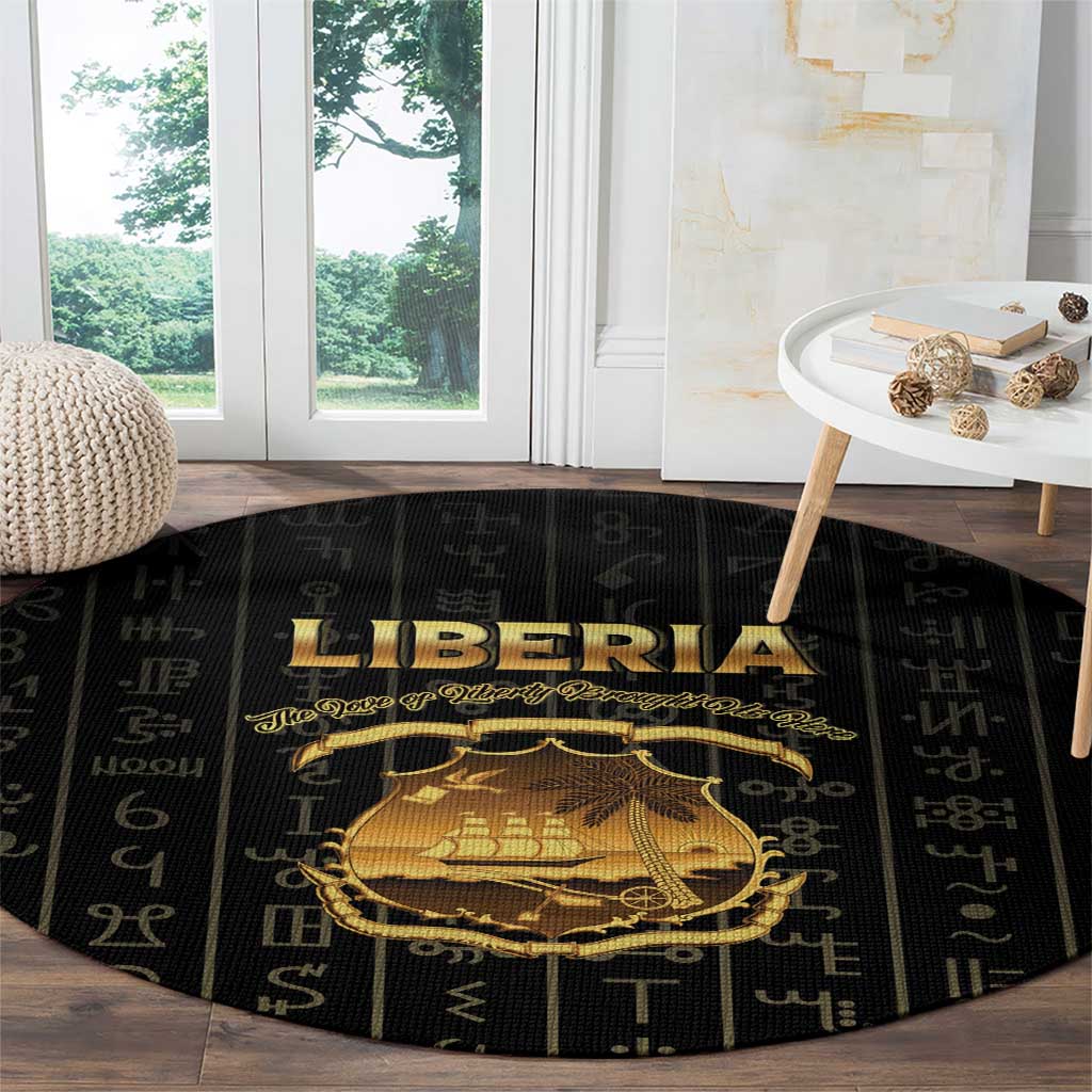 Liberia Vai Syllabary Vertical Pattern Round Carpet - Wonder Print Shop