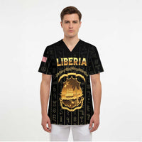 Personalized Liberia Vai Syllabary Vertical Pattern Scrub Top - Wonder Print Shop