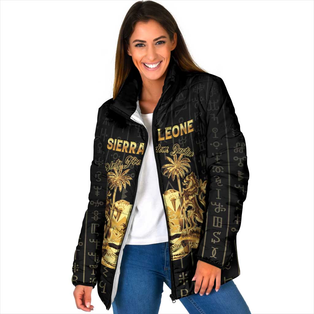 Personalized Sierra Leone Vai Syllabary Vertical Pattern Padded Jacket - Wonder Print Shop