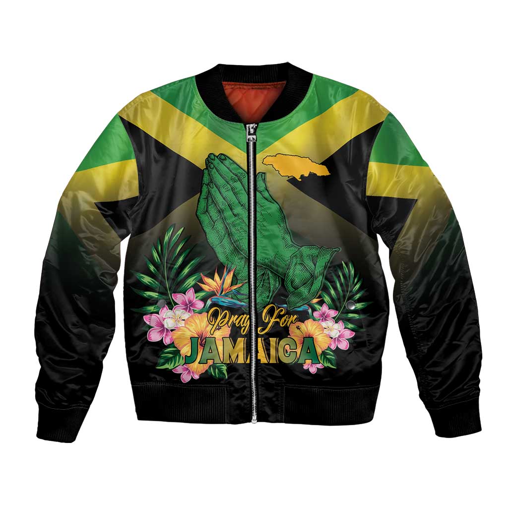 Personalized Pray For Jamaica Bomber Jacket Jamaica Strong - Wonder Print Shop