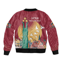 Latvia Independence Day Bomber Jacket Latvija with Freedom Monument