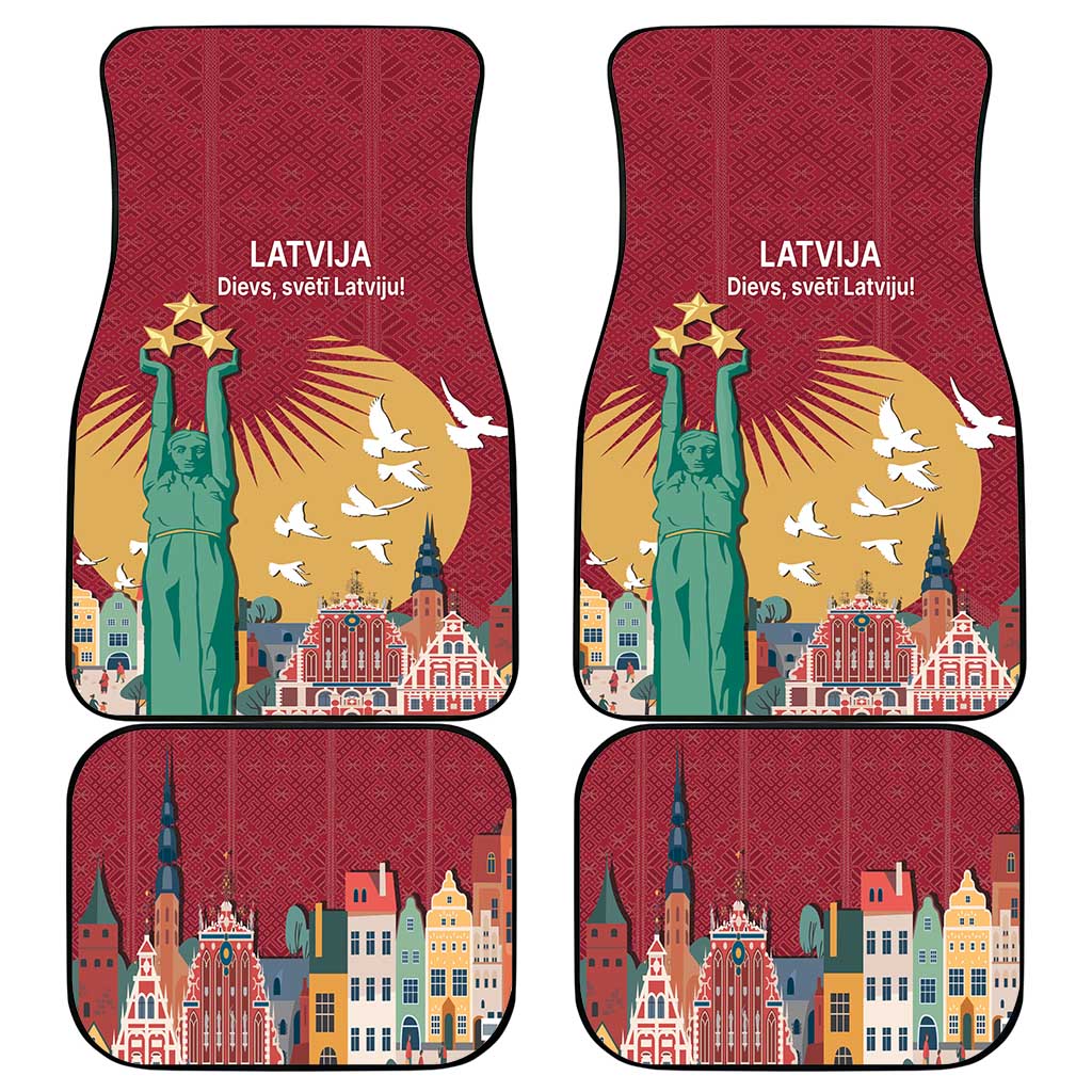 Latvia Independence Day Car Mats Latvija with Freedom Monument