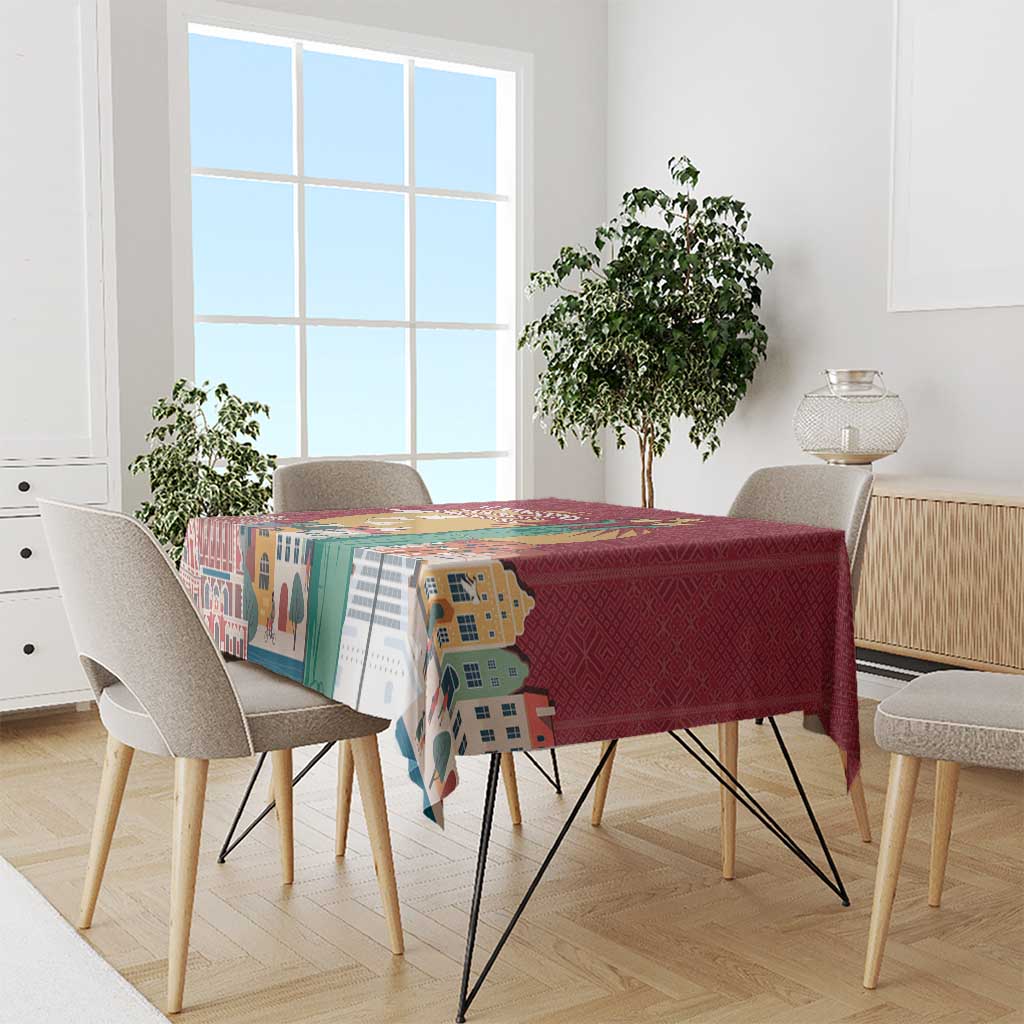Latvia Independence Day Tablecloth Latvija with Freedom Monument